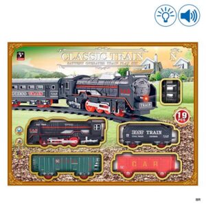 Brinquedo Pista de Comboio com Som e Luz 19 Peças ref.65528