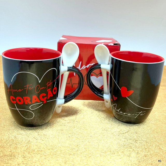 Caneca Dia dos Namorados c/Colher ref. NAM12216