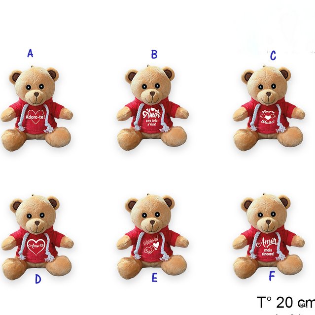 Urso c/Sweater Dia dos Namorados 20cms ref. NAM12201