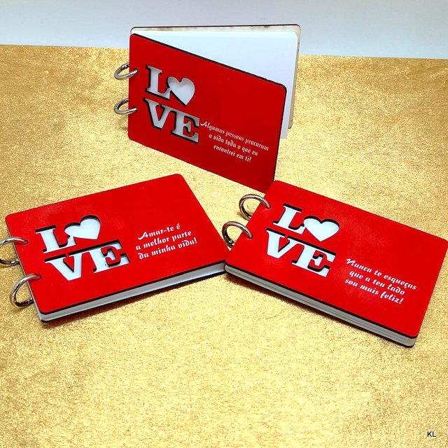 Pack de 3 Blocos de Apontamentos MDF Dia dos Namorados ref.5024731