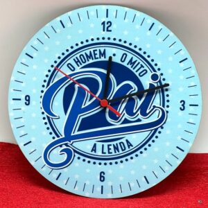 Relógio de Parede MDF 25cms Dia do Pai ref. 26062