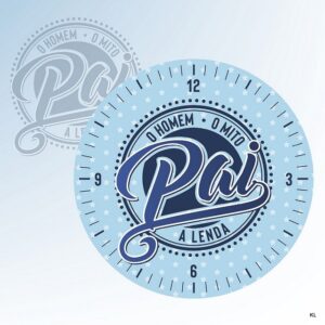 Relógio de Parede MDF 25cms Dia do Pai ref. 26062