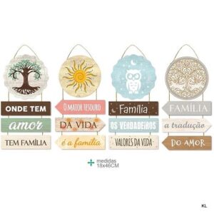 Pack de 4 Placas de Parede Ref. MDF79154