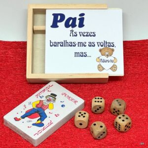 Cx Madeira com Cartas+ Dados Dia do Pai ref.5011051A