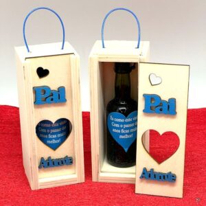 Caixa Madeira c/Garrafa Miniatura Dia do Pai ref.5023792