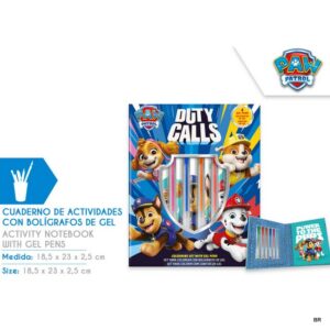 Caderno actividades com Esférograficas Gel Patrulha Pata ref.PW19995