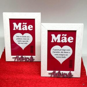 Pack de 2 Molduras Dia da Mãe Madeira 10x15cms ref. 5015501A