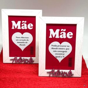 Pack de 2 Molduras Dia da Mãe Madeira 10x15cms ref. 5015501B