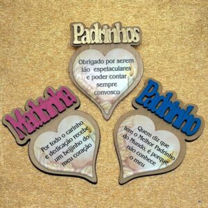 Pack de 3 Íman Coração Dia dos Padrinhos ref. 5021857