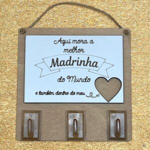 Placa de Pendurar Dia dos Padrinhos 11,5X11,5cms ref.5024893M