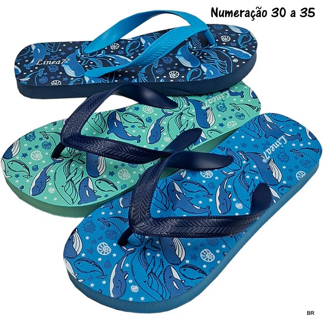 Pack de 6 Pares Chinelos Criança (num.30 a 35) ref. 26972