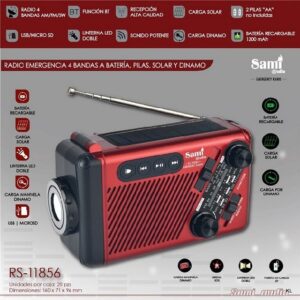 Radio Emergência c/Lanterna Multimédia 16x10cms ref. RS11856