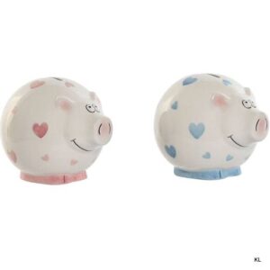 Pack de 2 Mealheiros Ceramica Porco 15x13x12 cms ref.HU216636