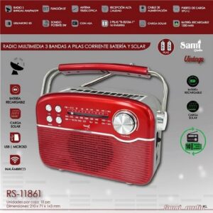 Radio Vintage Multimédia Com USB 21x14cms ref. RS11861