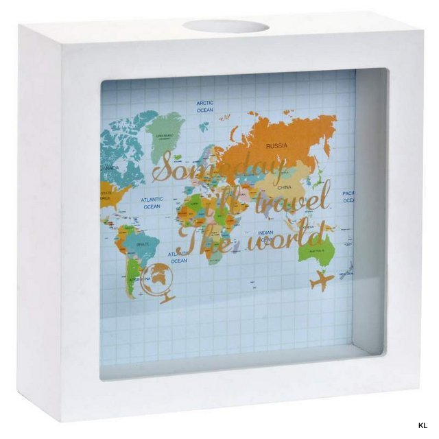 Mealheiro MDF Mapa Mundo 14.5x14.5cms ref.HU153804