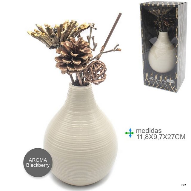 Ambientador Cerâmica Branco 12x9x27cms ( Aroma Blackberry) ref.AM79324