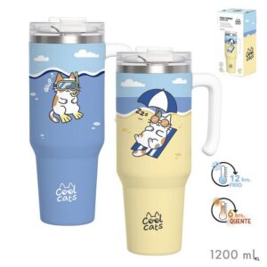 Copo térmico Inox c/Pega Cats 1200ML Ref.2801576