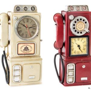 Relógio de Mesa Vintage Metal Telefone 14x6x29cms ref. MO228609