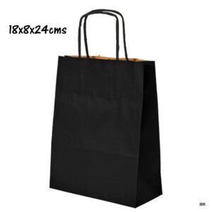 Pack de 12 Sacos Papel Preto (18x8x24cms) ref.1022316 (0.25unidade)