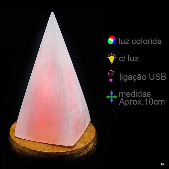 Candeiro Selenita Piramide USB (Aprrox. 10 cms) ref.LS72228