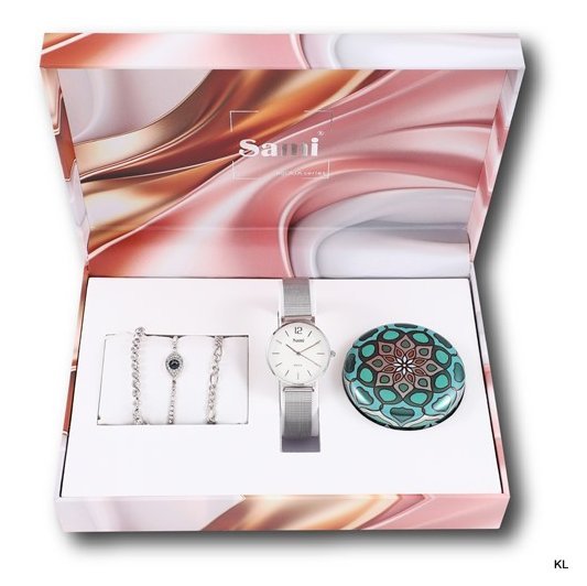 Conjunto Relógio Senhora c/Vela e Pulseiras ref.RSM43895-1