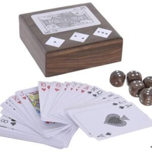 Jogo de Cartas e Dados com Caixa Madeira ref.JM226339