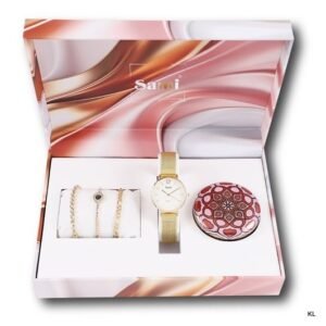 Conjunto Relógio Senhora c/Vela e Pulseiras ref.RSM43895-5