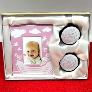 Set Moldura Criança 6x8cms +2 Caixas Rosa ref.21237