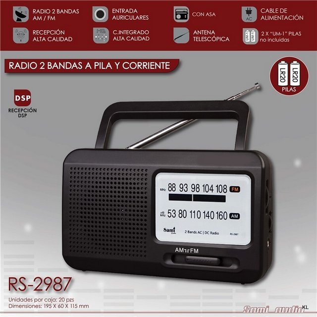 Radio Sami 2 Bandas 19,5x6x11,5cms ref.RS2987
