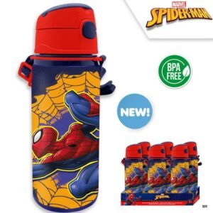 Cantil Homem Aranha c/Palhinha Alumínio 600ML Ref.SP50073