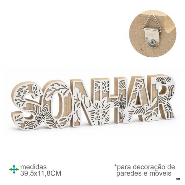 Palavras Decoração MDF 39,5x11,8cms ref.BD79537