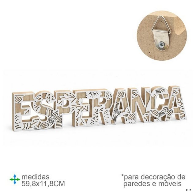 Palavras Decoração MDF 59,8x11,8cms ref.BD79538