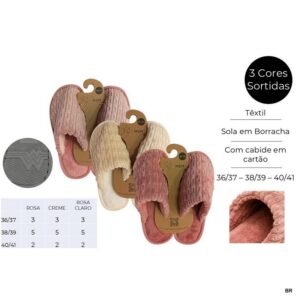 Pack de 6 pares de Chinelos Senhora ( tam 36/37,38/39,40/41) ref.25139
