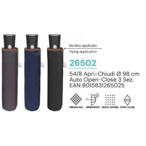 Pack de 3 Chápeus de Chuva  Homem Abre Fecha Curto ref. 26476