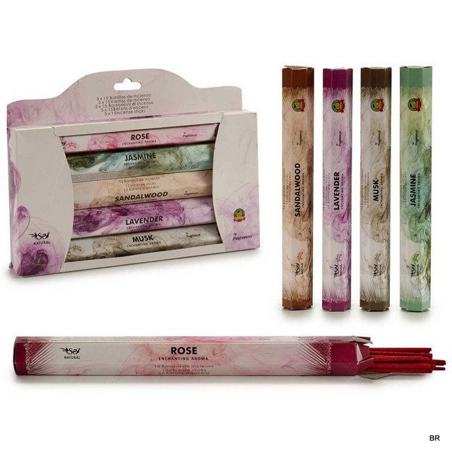 Pack 5 cx c/Incensos Flor ( 5x15unid.) Sortidos ref.34460
