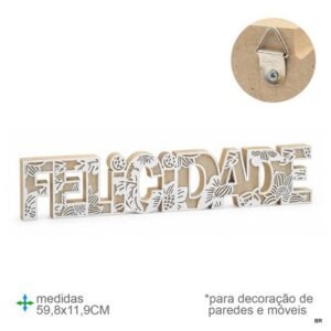 Palavras Decoração MDF 59,8x11,8cms ref.BD79539