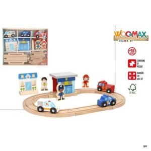 Brinquedo Madeira Circuito com 3 Carros 40x27 cms ref.39259