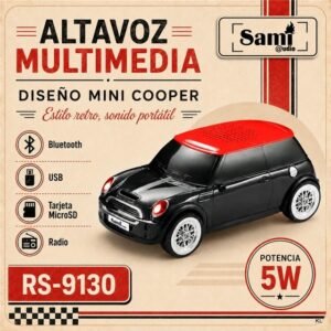 Alta Voz Multimédia Carro Preto 5W- 18,5x8,5x7cms Ref. RS9130N