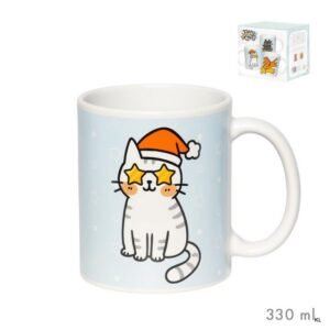 Caneca de Natal Cerâmica Gato ref.2838154
