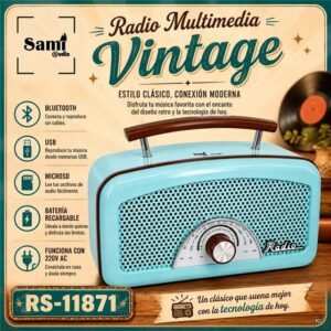 Radio Multimédia Vintage 22x8x12cms ref.RS11871