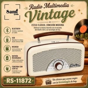 Radio Multimédia Vintage 22x8x12cms ref.RS11872