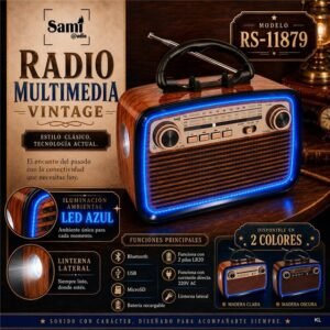 Radio Multimédia Vintage 20x8x13,5cms ref.RS11879