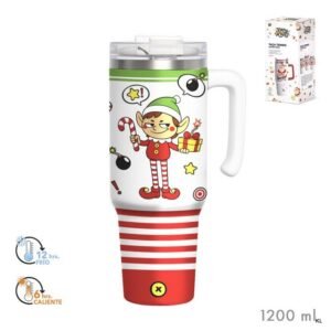 Copo térmico Inox c/Pega Natal 1200ML Elfo Ref.2647940