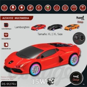 Alta Voz Multimédia Carro Vermelho 15W- 34x15x9cms Ref. RS9127RJ