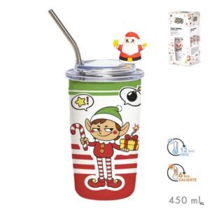 Copo térmico Inox Natal 450ML Elfo ref. 2647941