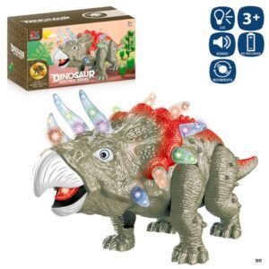 Brinquedo Dinossauro Anda e Com Luz e Som 37x15cms ref.701226