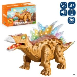 Brinquedo Dinossauro Anda e Com Luz e Som 36x17cms ref.701227