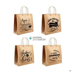 Pack de 12 Sacos de Papel 21x15x8cms Personalizados ref.SP79276