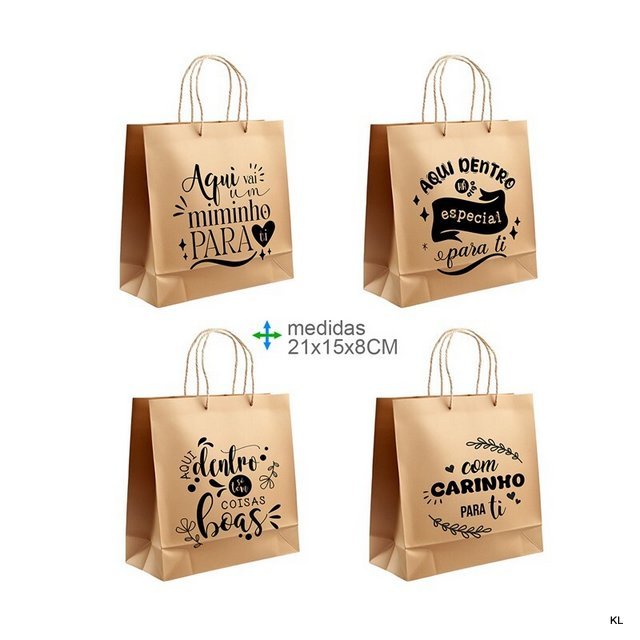 Pack de 12 Sacos de Papel 21x15x8cms Personalizados ref.SP79276