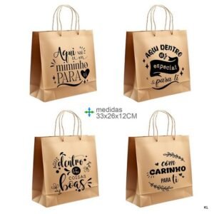 Pack de 12 Sacos de Papel 33x26x12cms Personalizados ref.SP79278